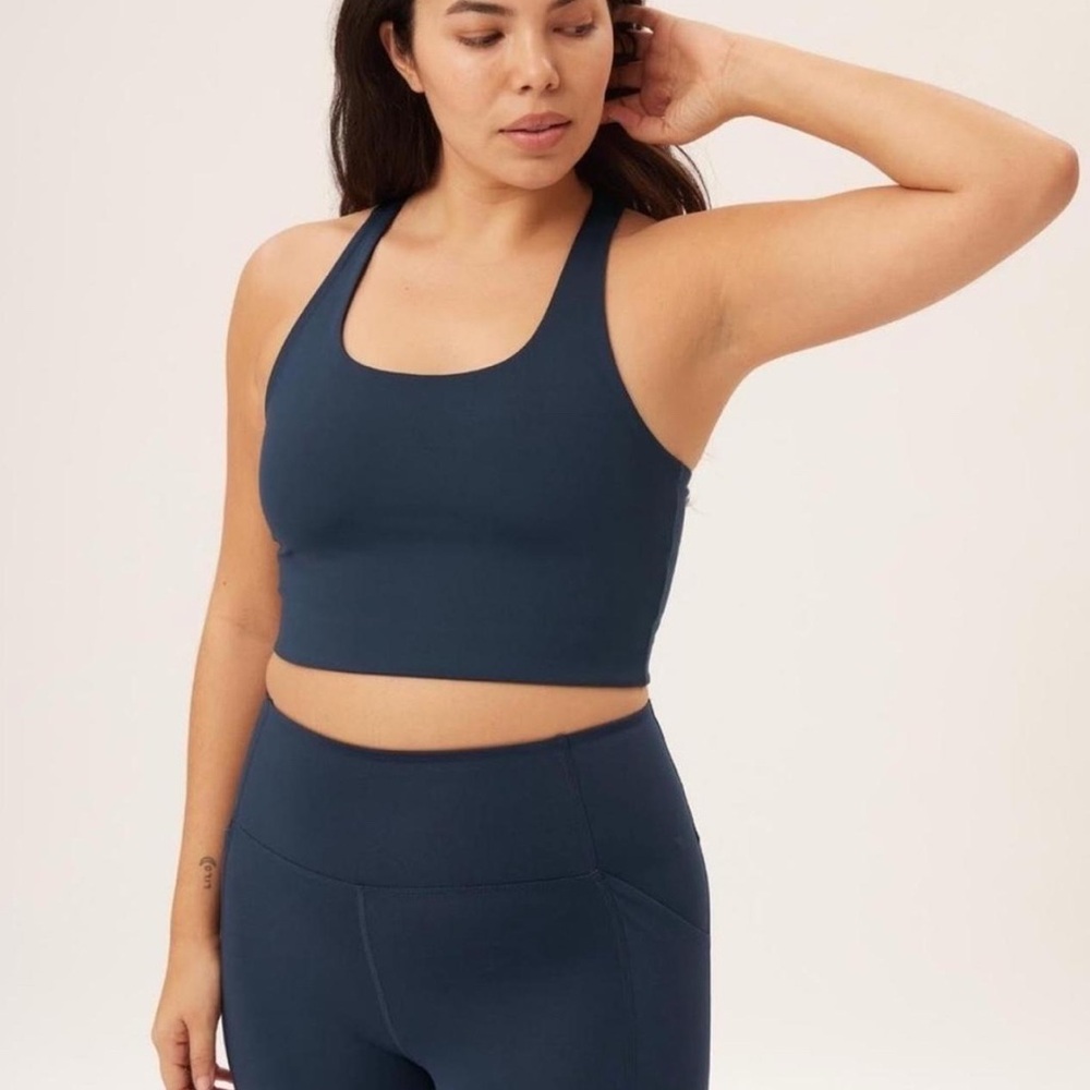 Girlfriend Collective Navy Sports Bra